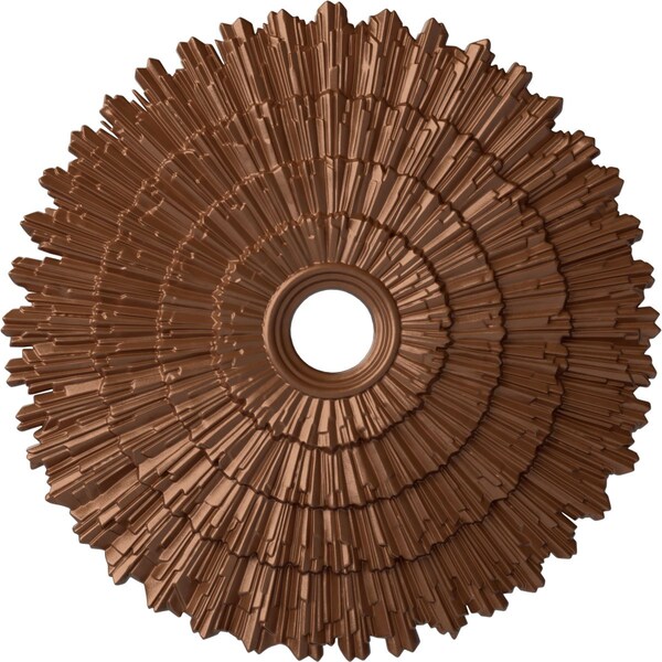 Ekena Millwork Eryn Ceiling Medallion (Fits Canopies up to 4"), 24 3/4"OD x 3 1/4"ID x 1 7/8"P, Polished Copper CM24ENPOS - main